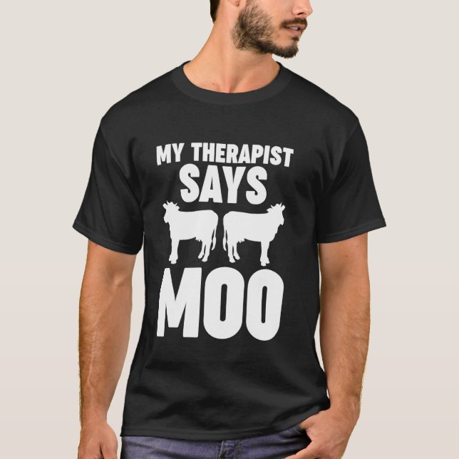 Camiseta mi terapeuta dice mu vaca (Anverso)