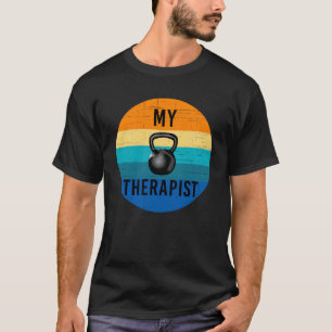 Camiseta Mi Terapeuta Kettlebell Entrenamiento de Gimnasio 