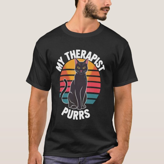 Camiseta Mi terapeuta ronronea (Anverso)