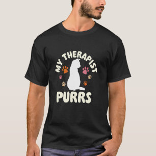 Camiseta Mi Terapeuta Ronronea - Amante de Gatos Dueño de G