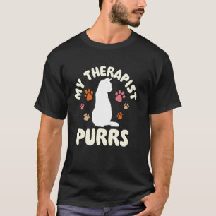 Camiseta Mi Terapeuta Ronronea - Amante de Gatos Dueño de G