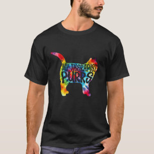 Camiseta Mi Terapeuta Ronronea Tie Dye Gato Mamá , Dueños d