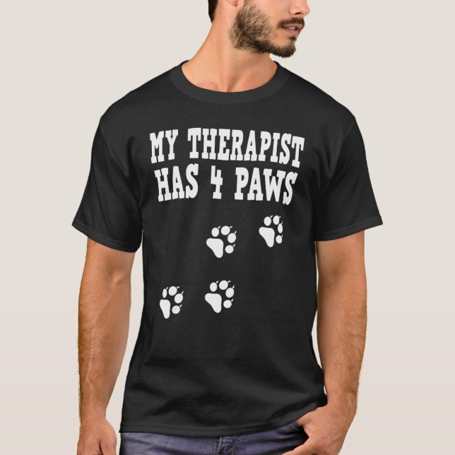 Camiseta Mi terapeuta tiene 4 dueños de perros de pezuñas 1 (Anverso)