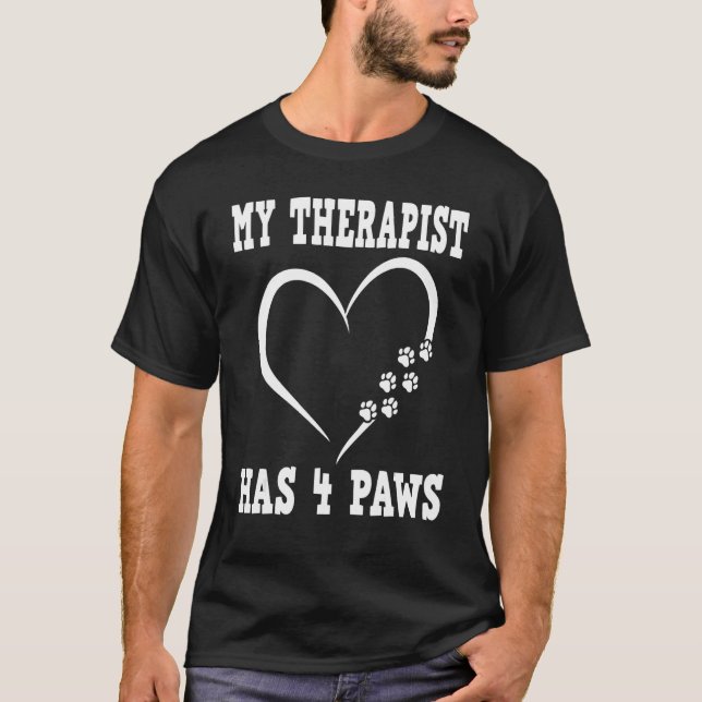 Camiseta Mi terapeuta tiene 4 dueños de perros de pezuñas 2 (Anverso)