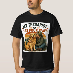 Camiseta Mi Terapeuta Tiene Cuatro Patas Golden Retriever H