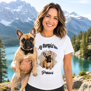 Camiseta Mi terapeuta tiene patas foto de Bulldog Francés