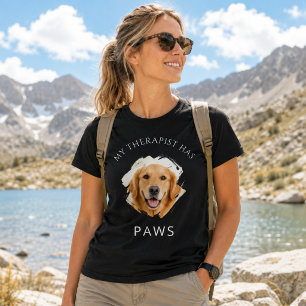 Camiseta Mi terapeuta tiene patas Foto de Golden Retriver n