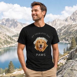 Camiseta Mi terapeuta tiene patas Foto de Golden Retriver n