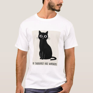 Camiseta Mi terapeuta tiene un gato gracioso