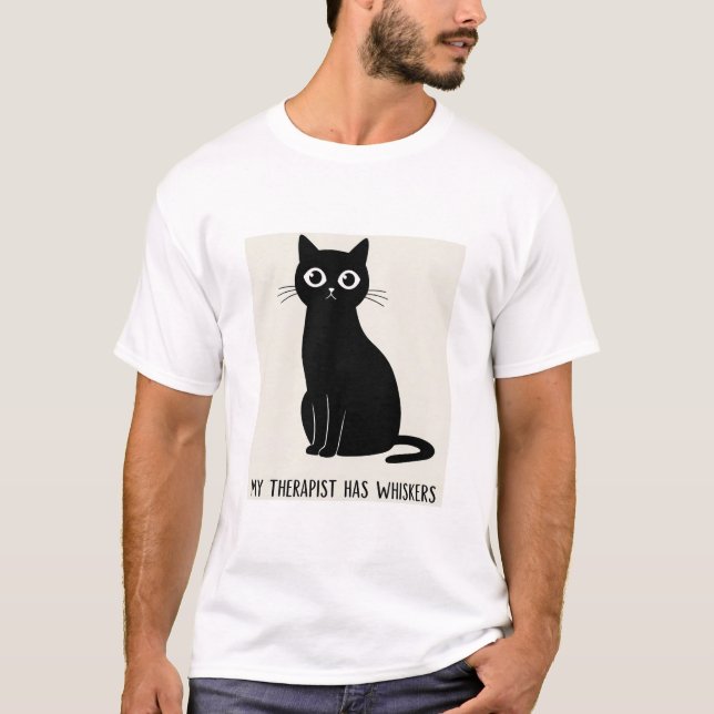 Camiseta Mi terapeuta tiene un gato gracioso (Anverso)