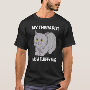 Camiseta Mi terapeuta tiene una lagrima de gatito Fluffy Fu