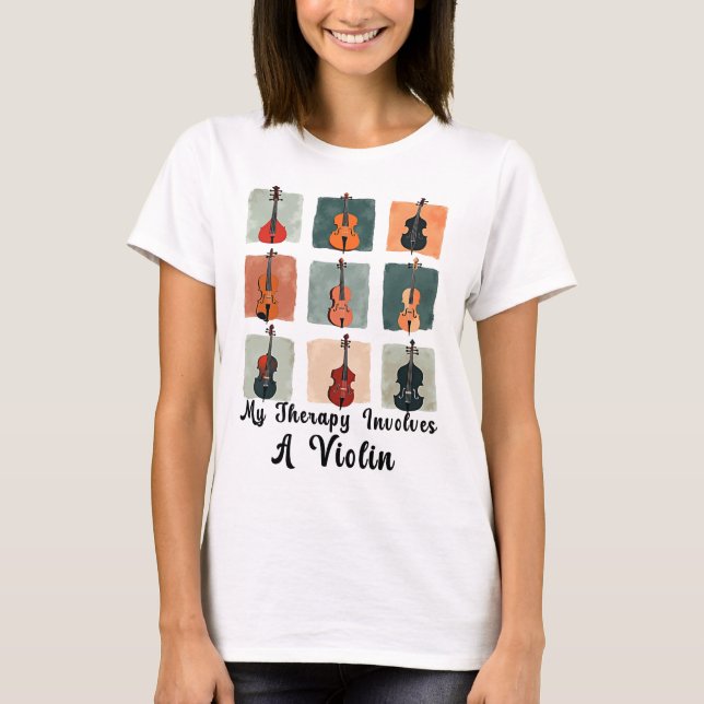 Camiseta Mi Terapia Implica Un Violín (Anverso)