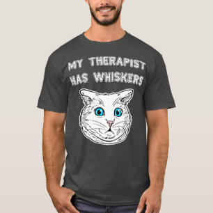 Camiseta Mi Terapia Tiene A Whiskers Cat Lover Tee Cat Dueñ