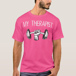 Camiseta Mi Terapista Dumbbell Funny Gym Workplace Lif