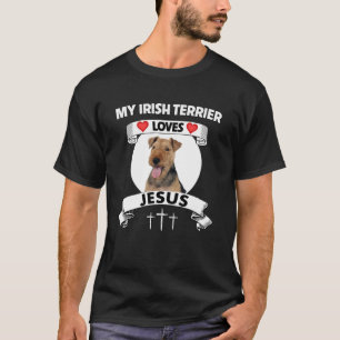 Camiseta Mi Terrier Irlandés ama a Jesús Perro de Familia C