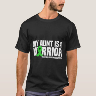 Camiseta Mi Tía Es Una Cinta Verde Guerrera De Salud Mental