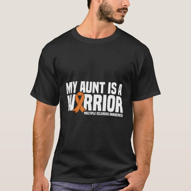 Camiseta Mi Tía Es Una Guerrera Señora Esclerosis Múltiple  (Anverso)