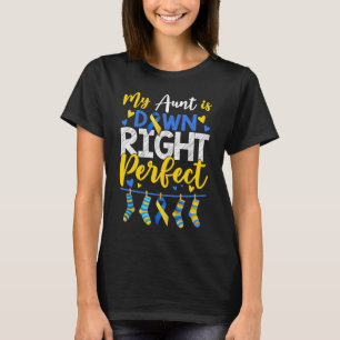 Camiseta Mi Tía Está Abajo Justo Perfecto El Día Del Síndro