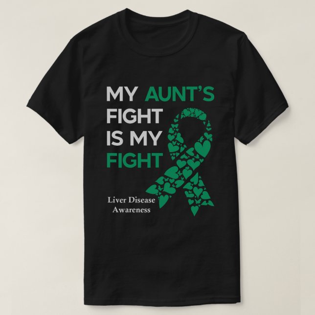 Camiseta Mi tía lucha contra el cáncer de hígado tía (Diseño del anverso)