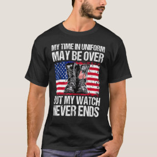 Camiseta Mi Tiempo En Uniforme Puede Terminar Pero Mi Reloj