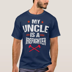 Camiseta Mi Tío Es Un Vintage De Bomberos De Línea Roja D