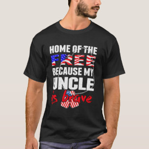 Camiseta Mi Tío Es Valiente Hogar Del Ejército Orgulloso Li