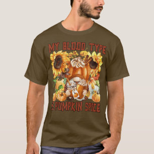 Camiseta Mi Tipo De Sangre Es Café De Especias De Calabaza 