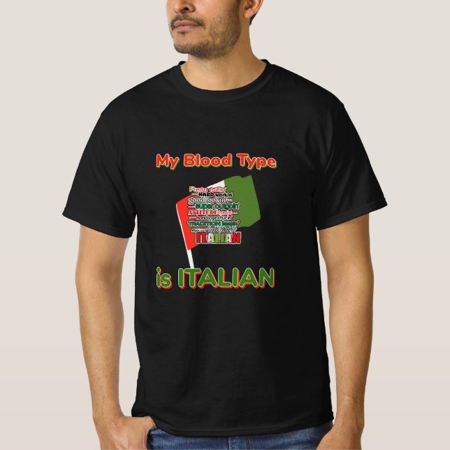 Camiseta Mi Tipo De Sangre Es Italiano (Anverso)