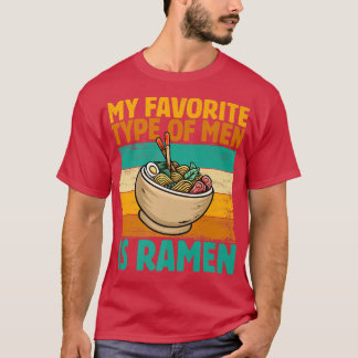 Camiseta Mi tipo favorito de hombres es Ramen, vintage japo