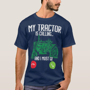 Camiseta Mi Tractor Llama Y Debo Ir Granjero Agrícola