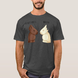 Camiseta Mi trasero duele divertida Pascua en Chocola blanc