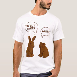 Camiseta Mi trasero duele qué divertido mordido chocolate P