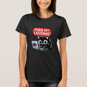 Camiseta Mi último correo electrónico Funny Cat Office Humo