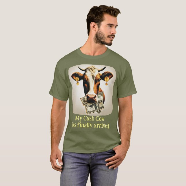 Camiseta Mi vaca de caja finalmente ha llegado (Anverso completo)