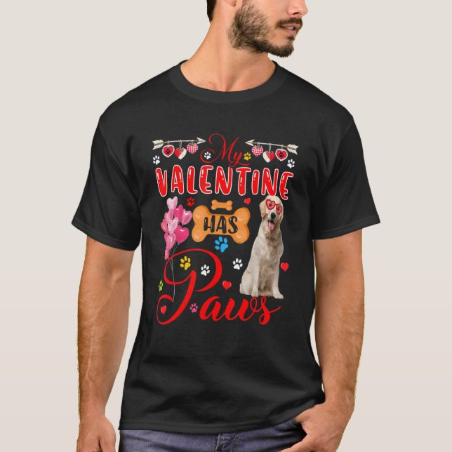 Camiseta Mi Valentín tiene aradas de labrador recuperador d (Anverso)