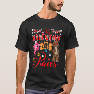 Camiseta Mi Valentine Tiene Paws Cute Poodle Gafas De Sol C