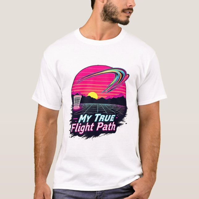 Camiseta Mi verdadera trayectoria divertida jugador de disc (Anverso)