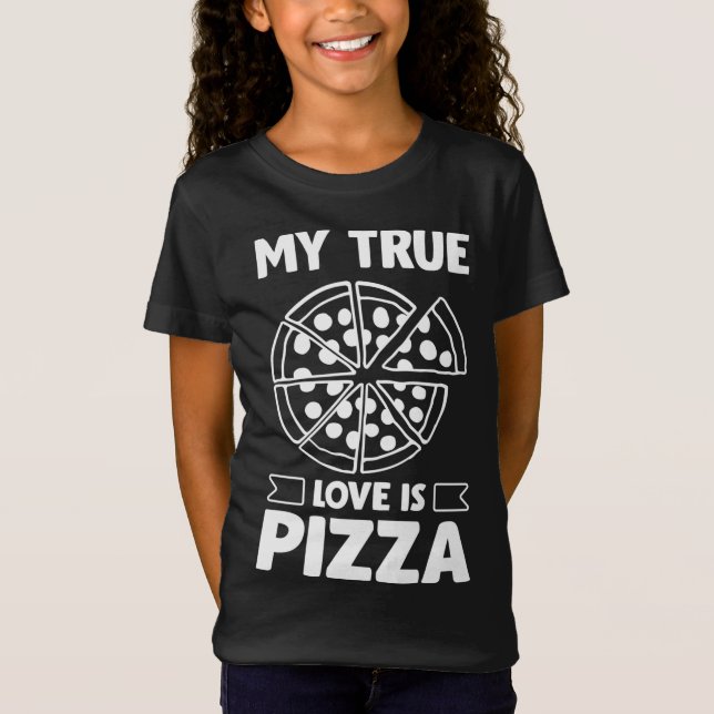 Camiseta Mi verdadero amor es la pizza - Funny El día de Sa (Anverso)