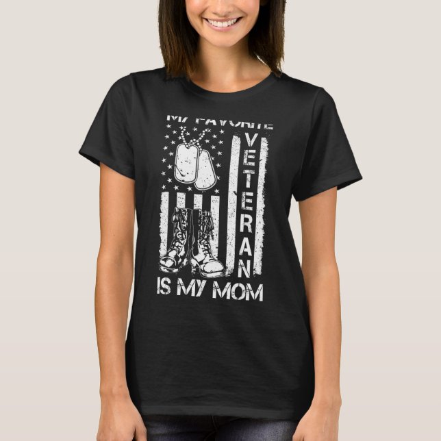 Camiseta Mi Veterana Favorita Es Mamá Orgullosa Madre Veter (Anverso)