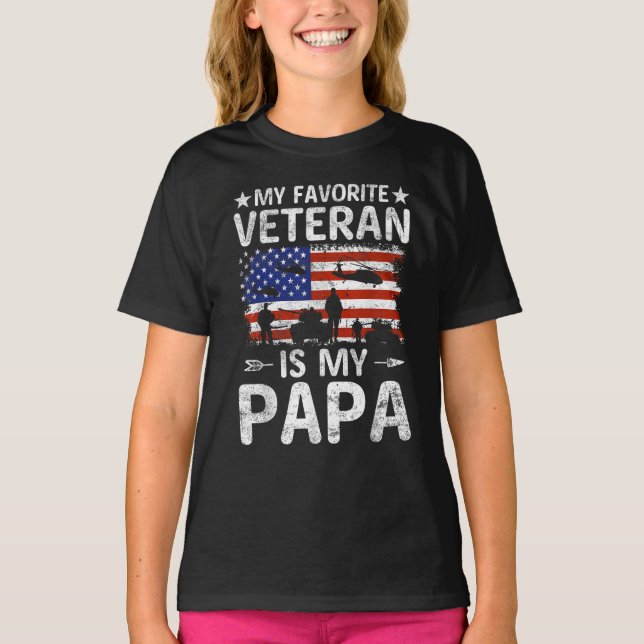 Camiseta Mi veterano favorito es el ejército de mi papá (Anverso)