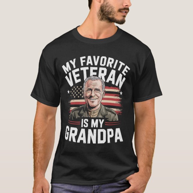 Camiseta Mi Veterano Favorito Es Mi Abuelo - Día Veterano (Anverso)
