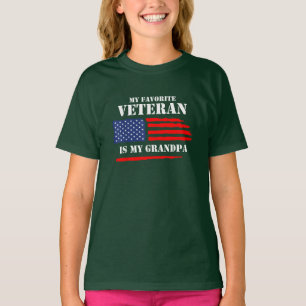 Camiseta Mi Veterano Favorito Es Mi Abuelo Militar