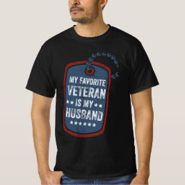 Camiseta mi veterano favorito es mi esposo, la esposa veter