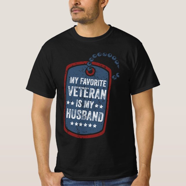 Camiseta mi veterano favorito es mi esposo, la esposa veter (Anverso)
