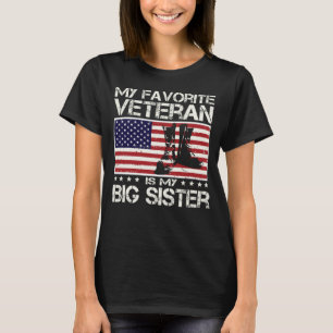 Camiseta Mi Veterano Favorito Es Mi Gran Hermana Bandera De