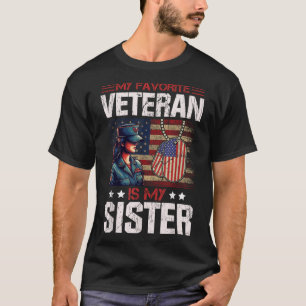 Camiseta Mi Veterano Favorito Es Mi Hermana Bandera Estadou