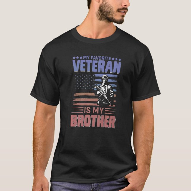 Camiseta Mi veterano favorito es mi hermano orgulloso patri (Anverso)