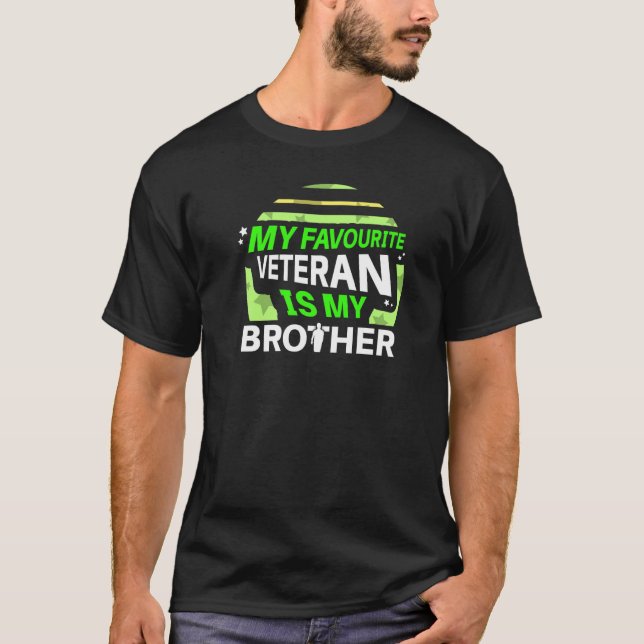 Camiseta Mi Veterano Favorito Es Mi Hermano Vet Militar Ve (Anverso)
