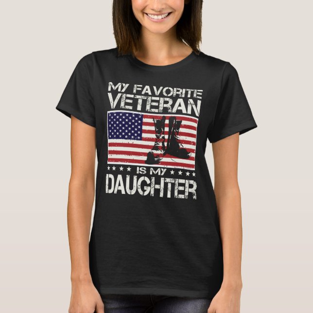 Camiseta Mi Veterano Favorito Es Mi Hija Bandera De Estados (Anverso)