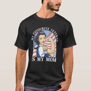 Camiseta Mi Veterano Favorito Es Mi Mamá Vet Militar Veter
